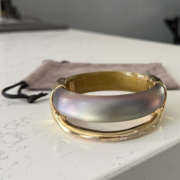 Alexis Bittar Jewelry - Alexis Bittar Molten 24k gold plated and lucite hinged bangle